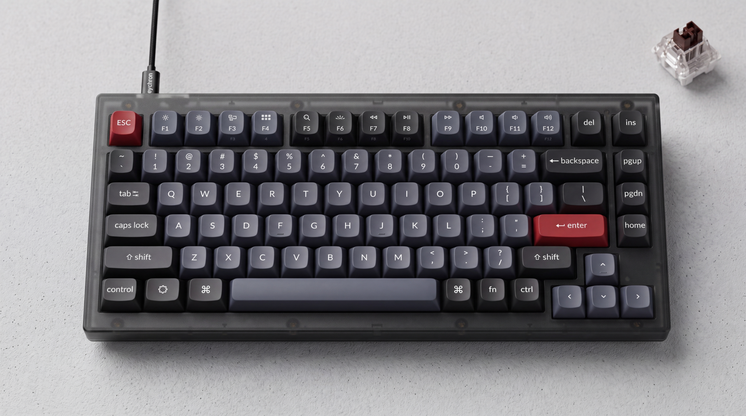Premium customizable mechanical keyboard on a minimalist desk